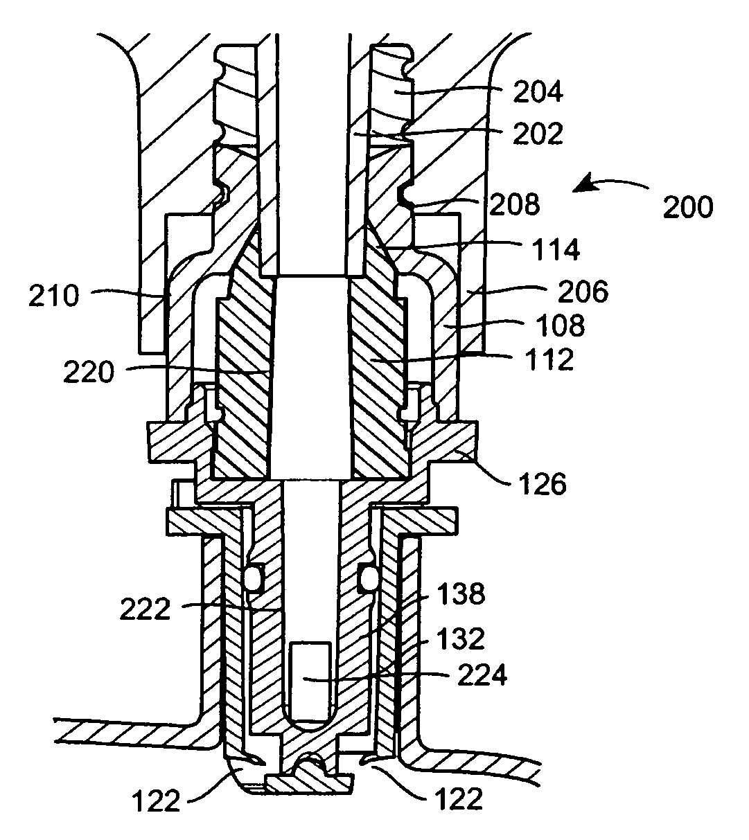 Port assembly for use with needleless connector