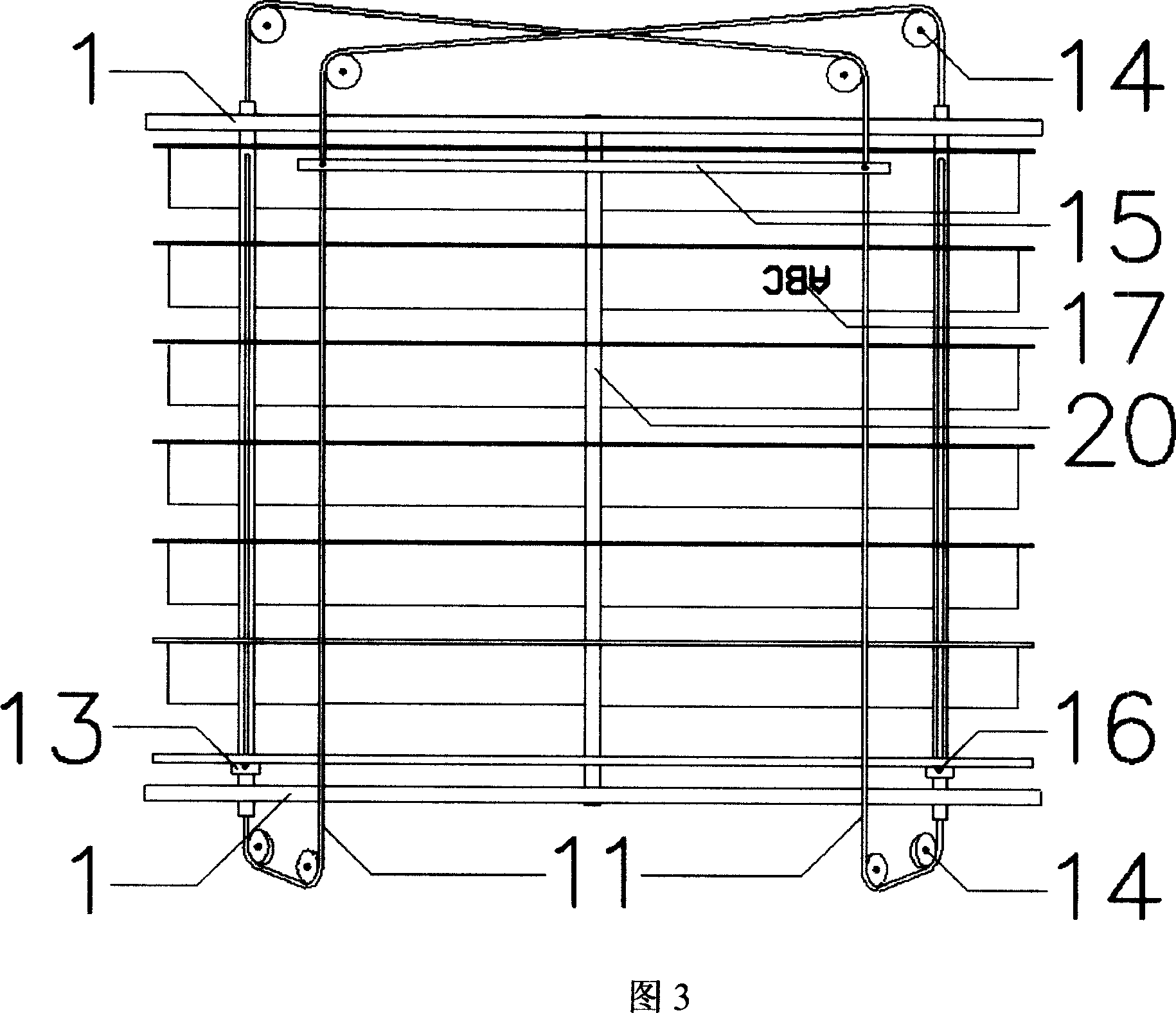 Sun-shading protective louver curtain for exterior wall