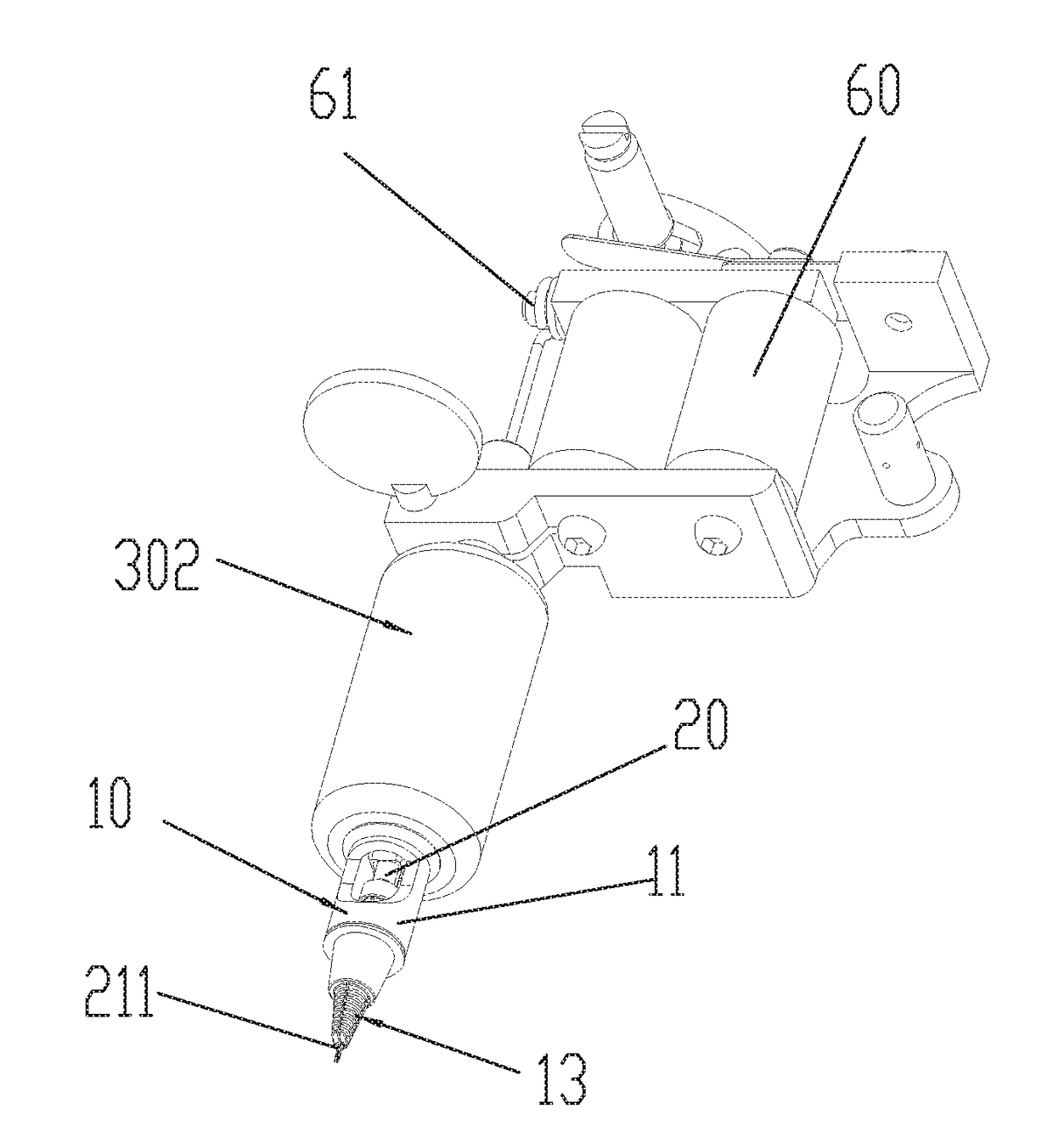 Tattoo needle tip with capillary ink reservoir and combined device thereof