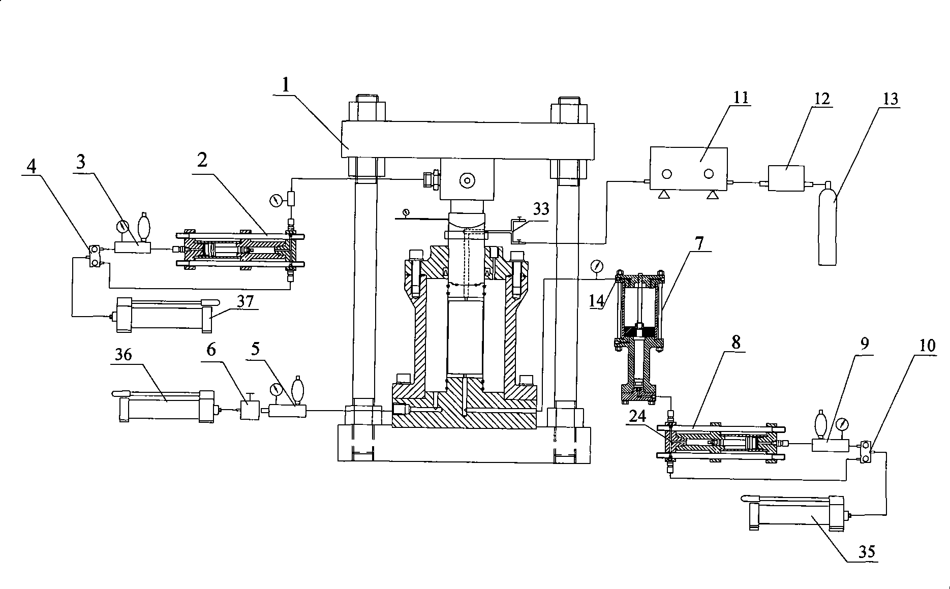 Rock porosity real-time test device under action of Chemosmosis and creep coupling