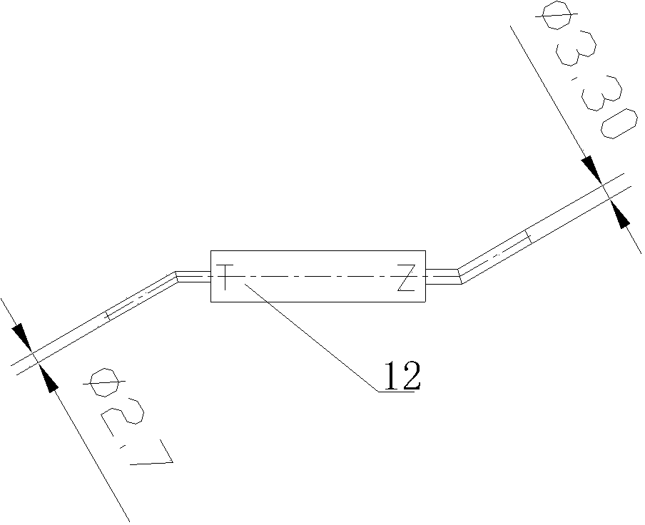 Measuring tool structure of middle reinforcing plate