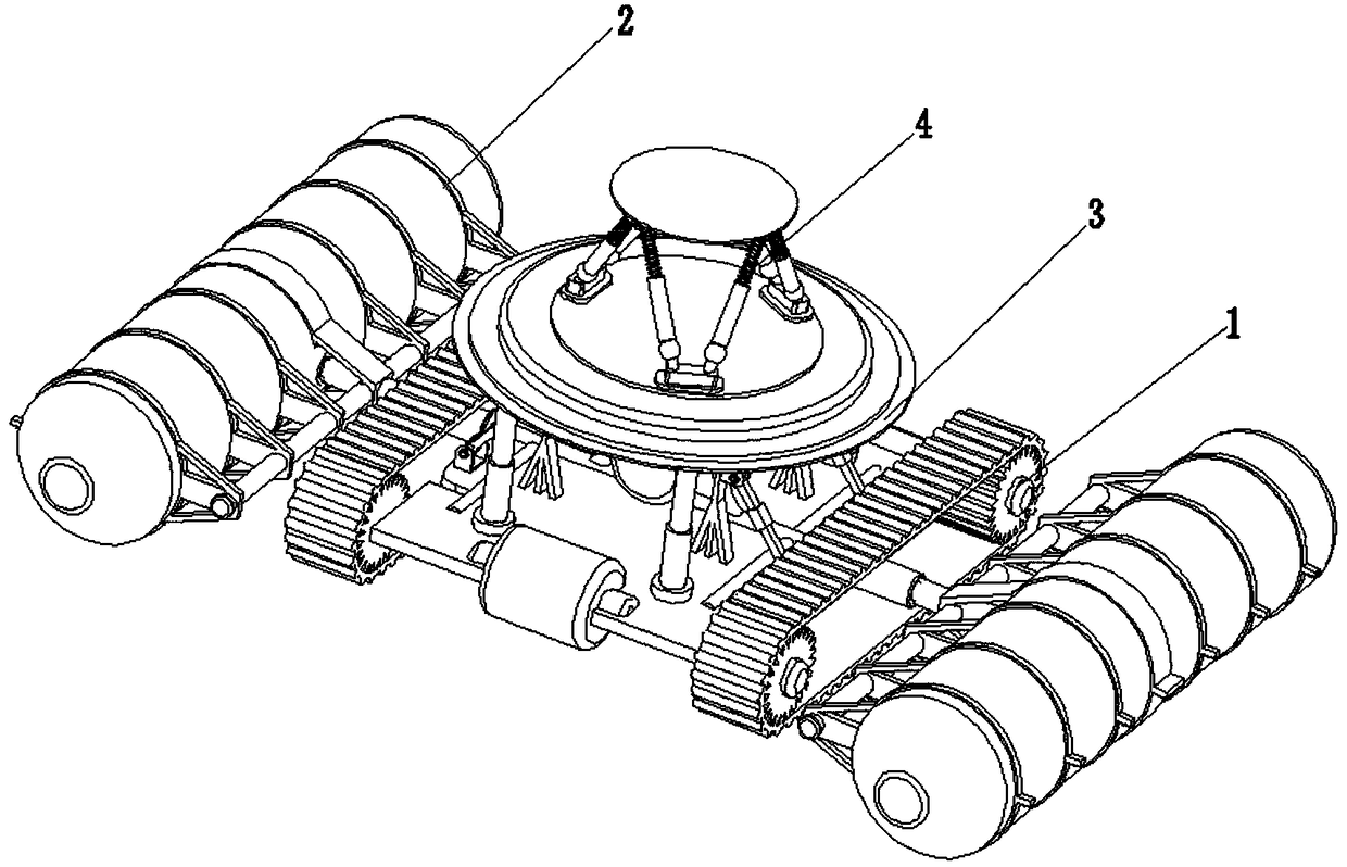 A six-degree-of-freedom fish farming automatic feeding robot base