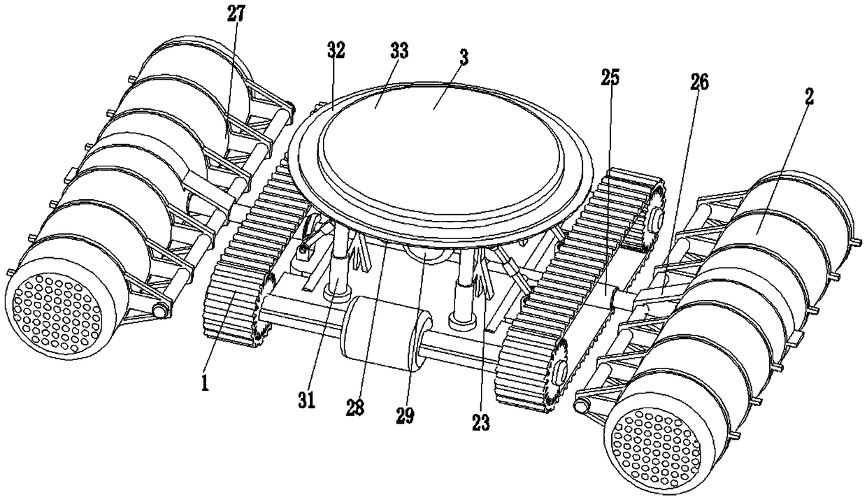 A six-degree-of-freedom fish farming automatic feeding robot base