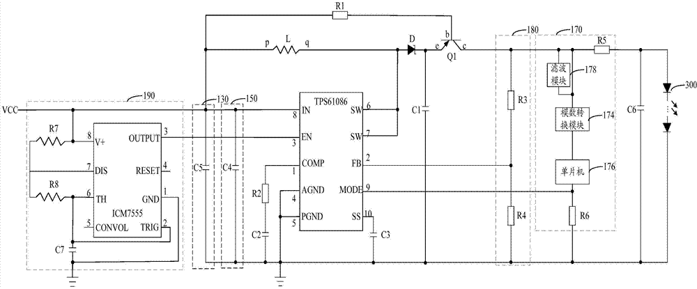 Synchronous shutdown LED boost driving circuit