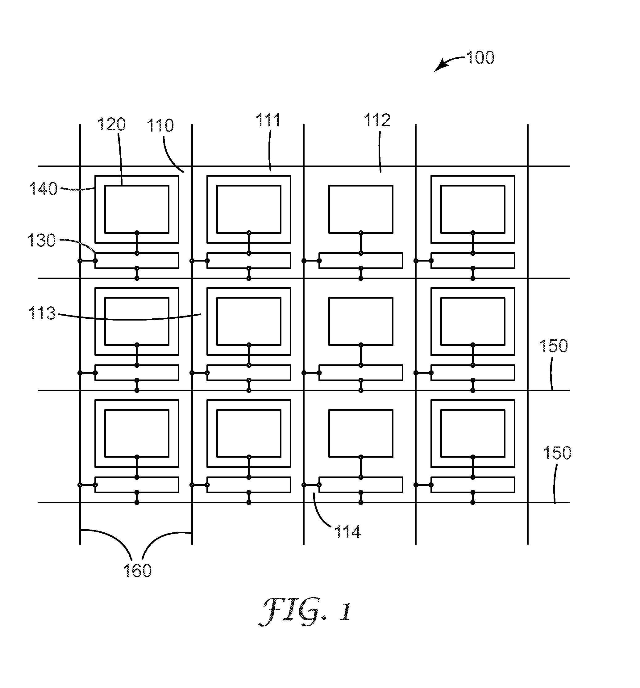 Array of luminescent elements