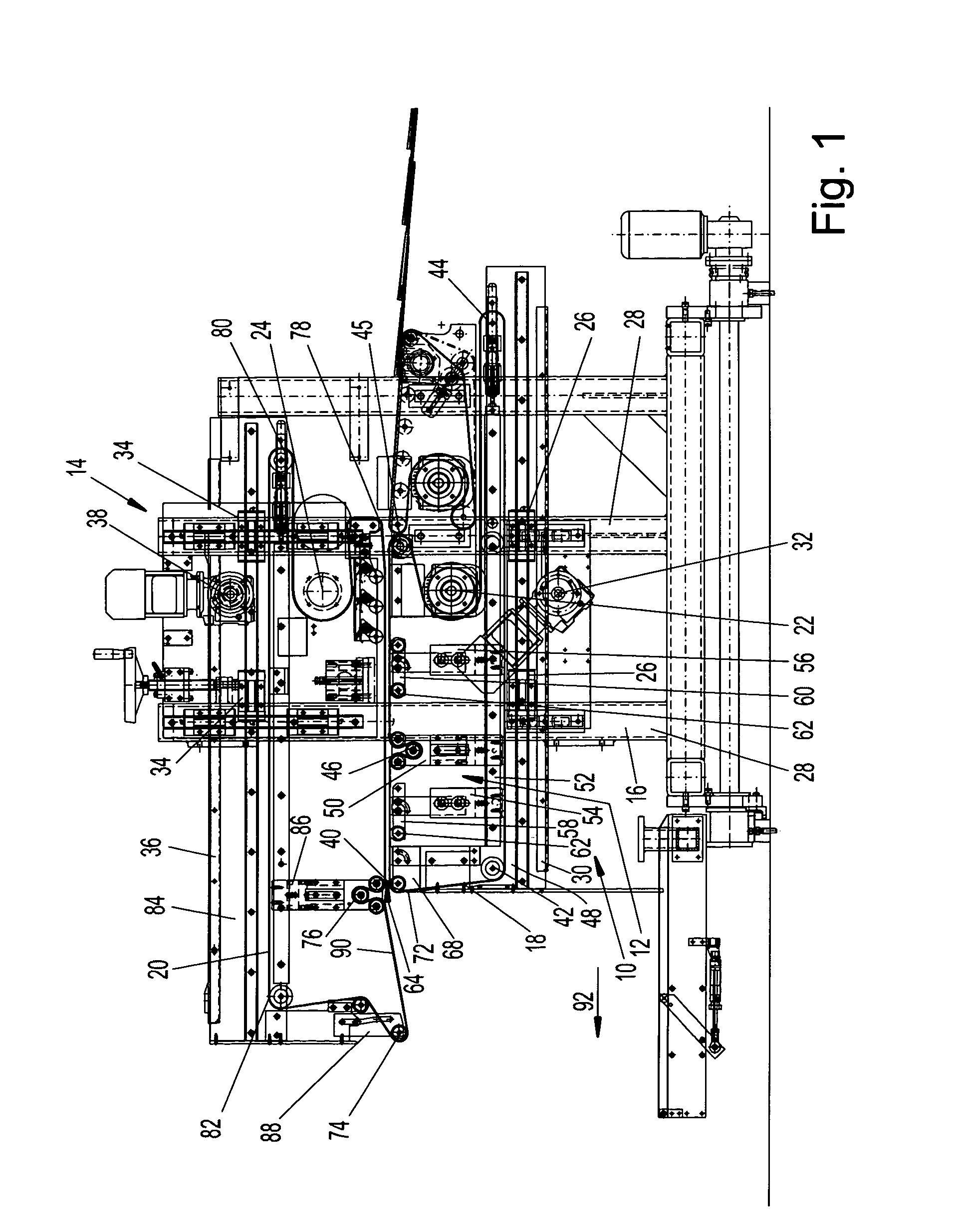 Device for stacking flat products