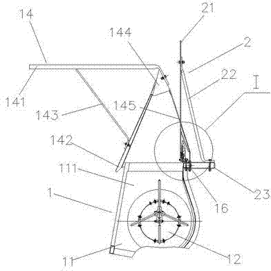 Header device of corn kernels harvester