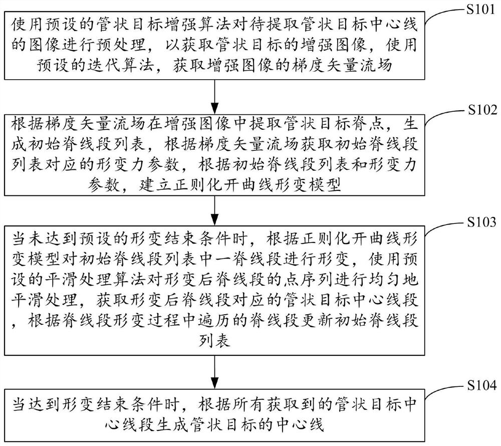 A method and device for extracting the centerline of a tubular target