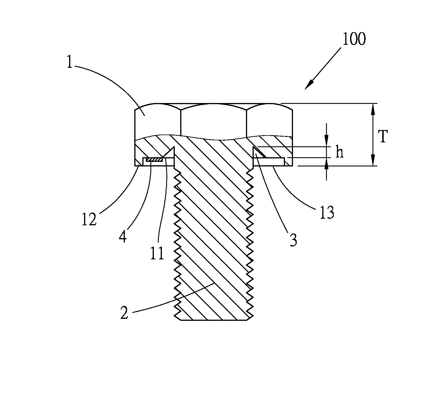 Threaded member capable of detecting tightening force