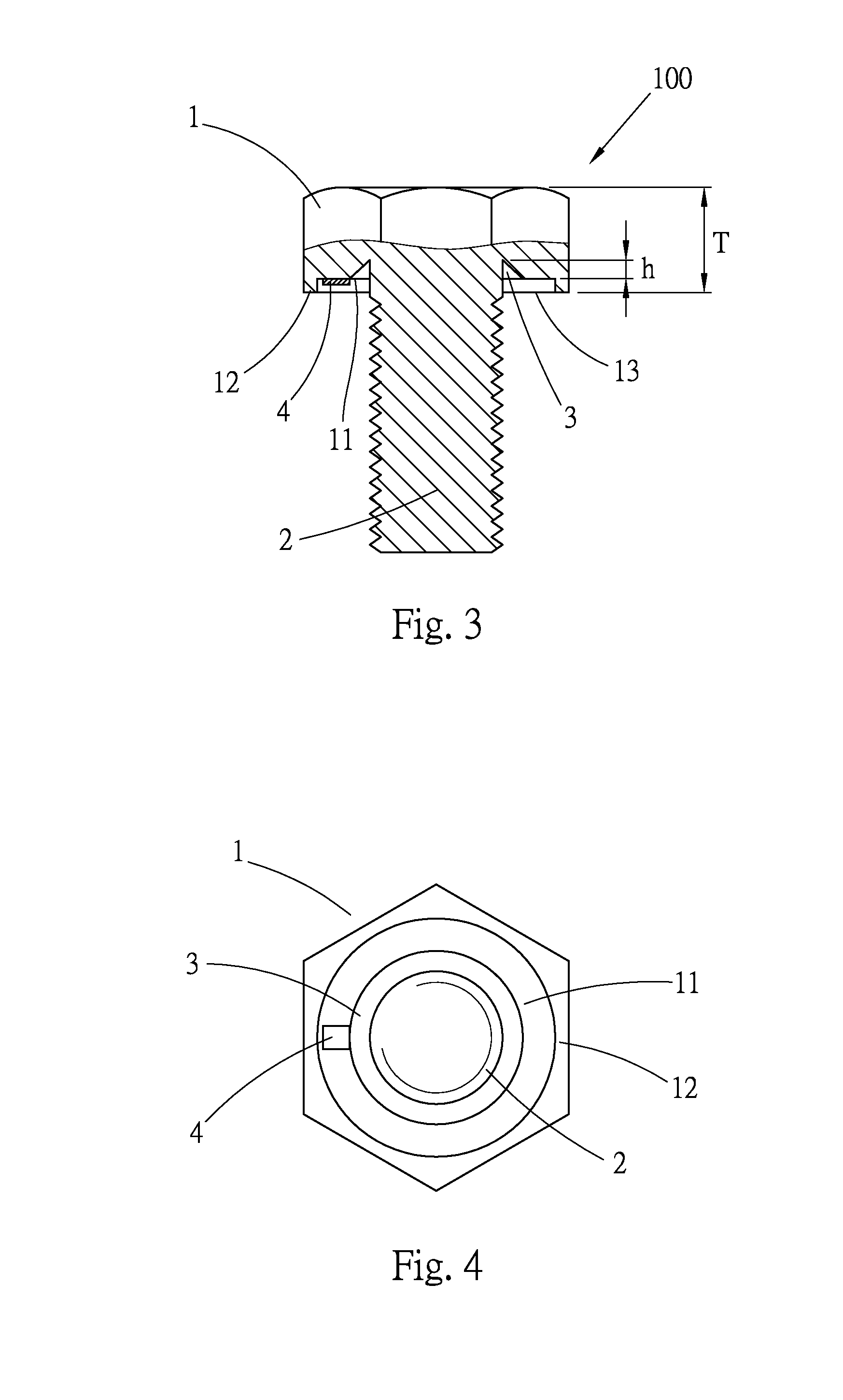 Threaded member capable of detecting tightening force