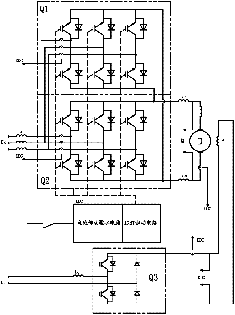 Direct current driving numerical control device for high-power IGBT (Insulated Gate Bipolar Translator) rectification circuit