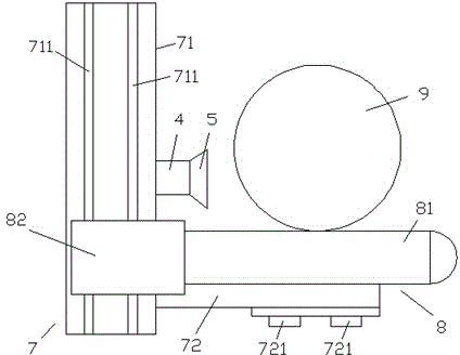 Logging saw device guided by guide groove, provided with air blower and used for forestry and using method of logging saw device