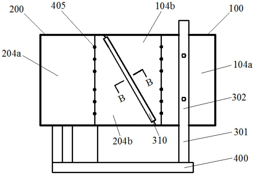 Destructive testing apparatus and method for simulating tunnel going through oblique displaced active fault