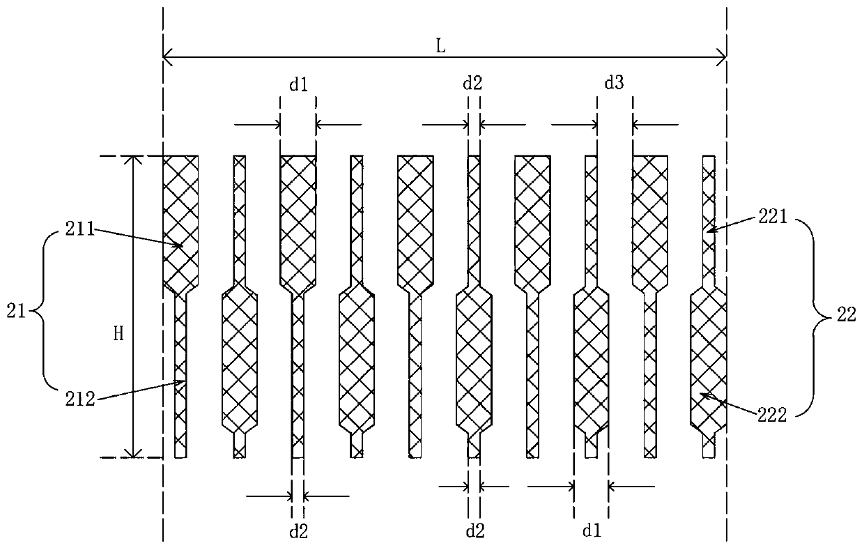 Staggered bonding metal circuit