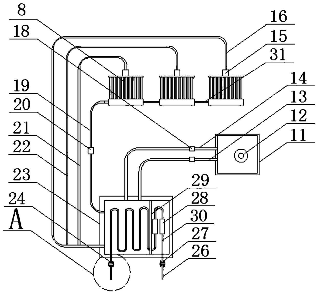 Energy-saving pry-mounted type composite heating device