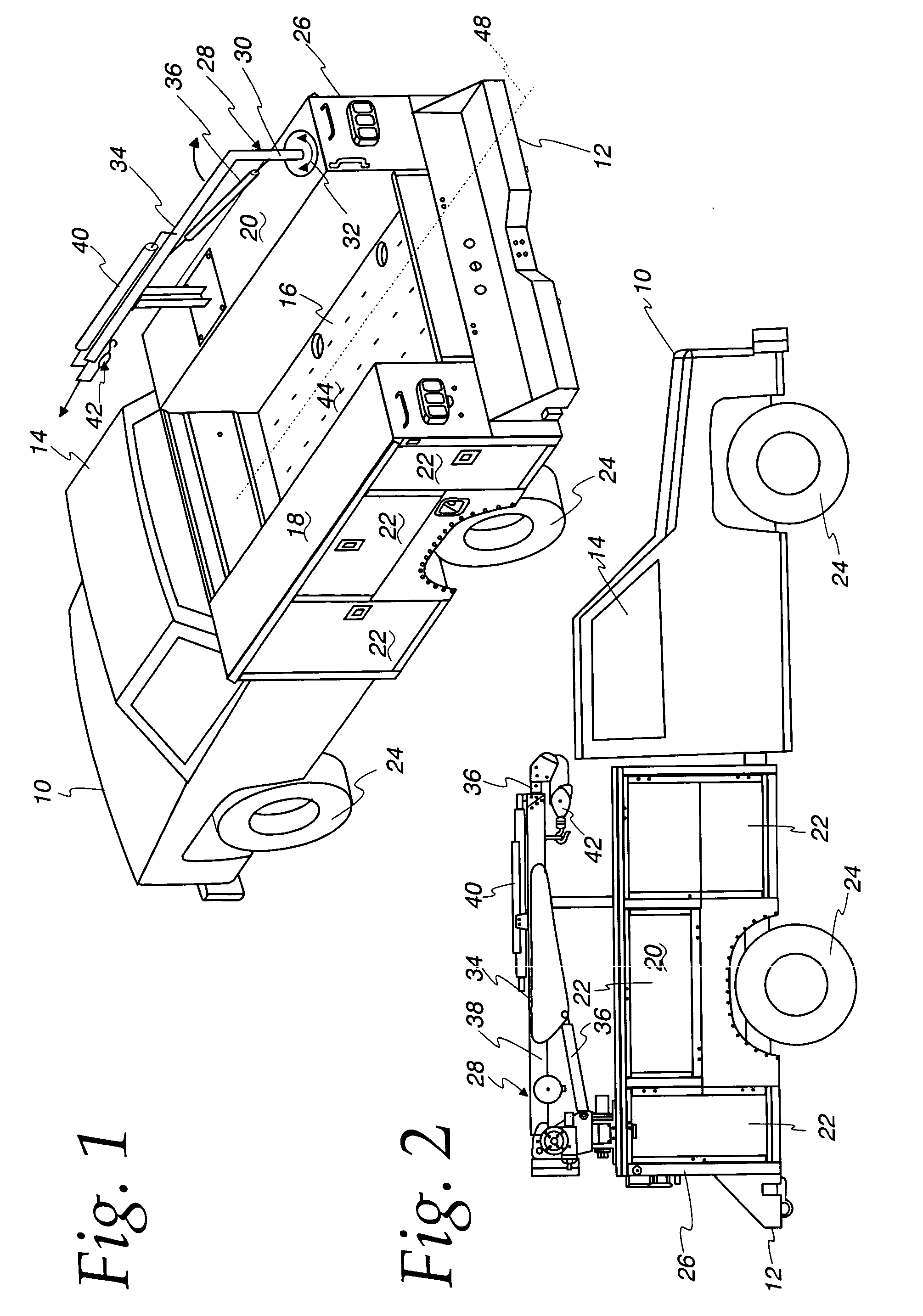 Deck for a service vehicle