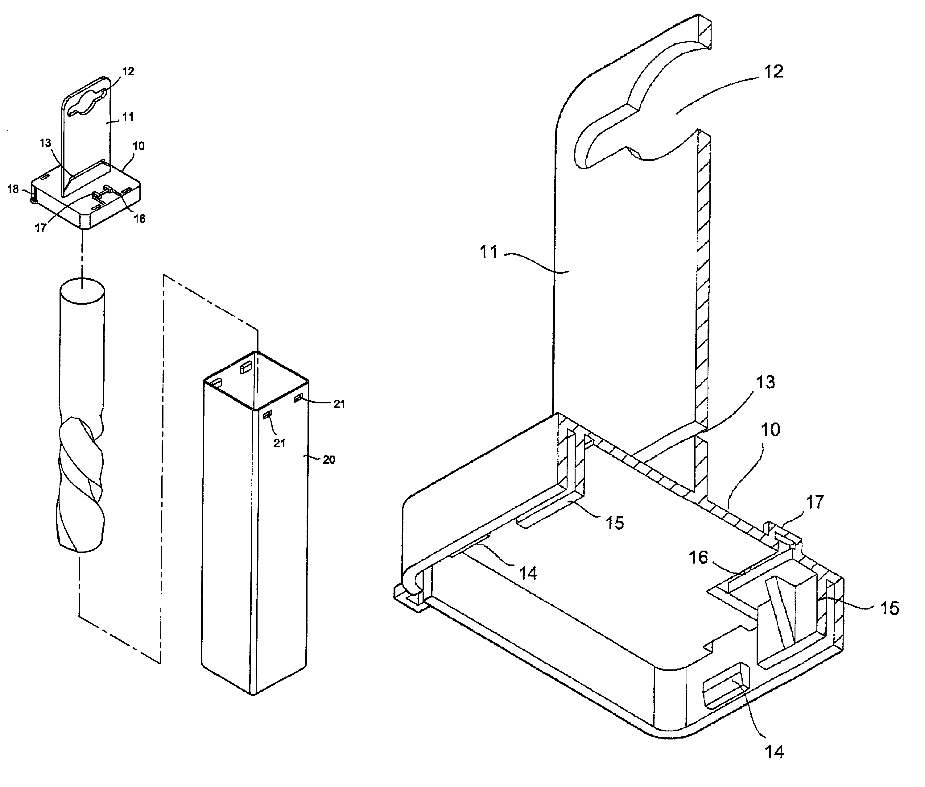 Secure hanging structure of tool case