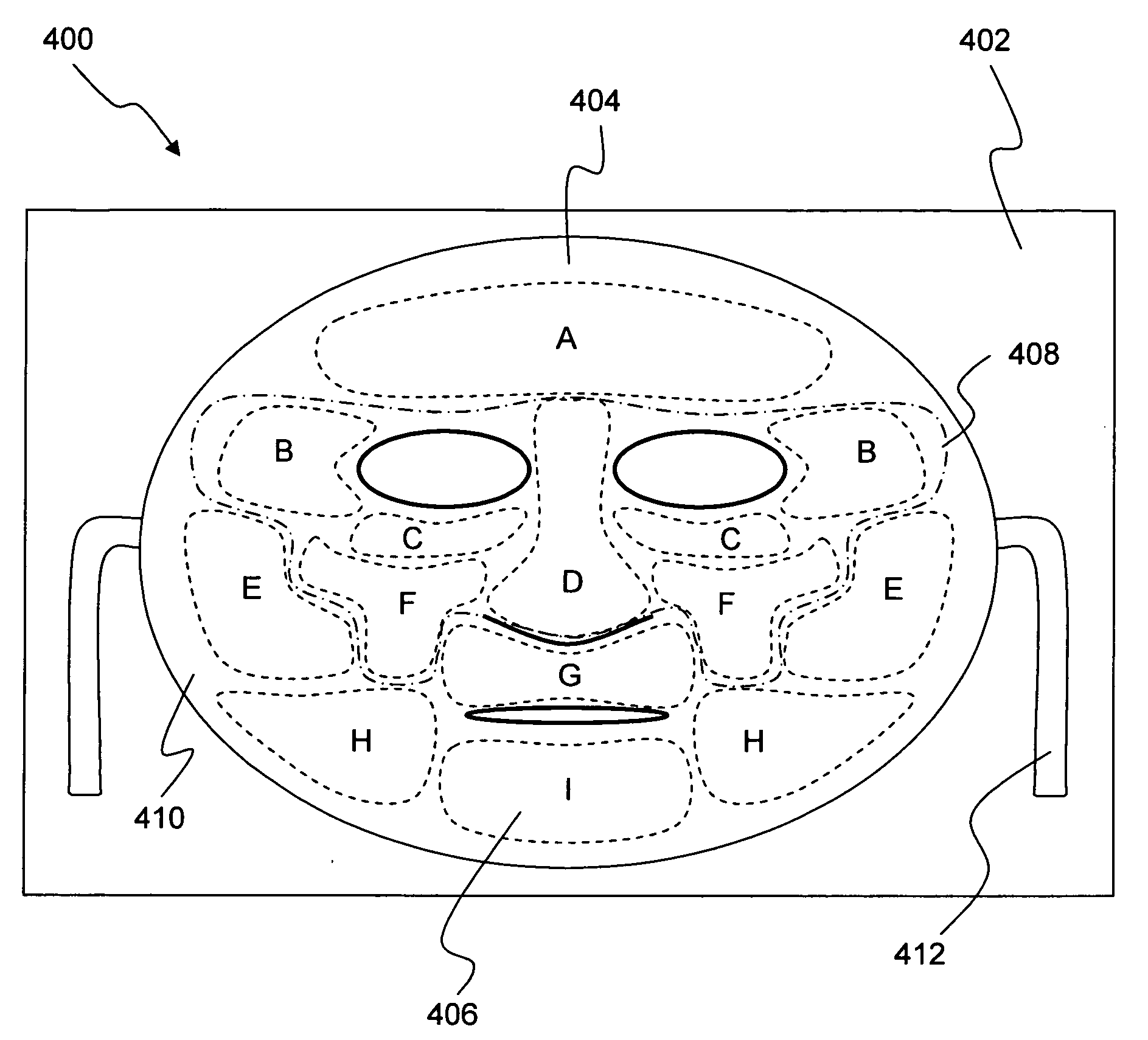 Temperature controlled facial mask with area-specific treatments