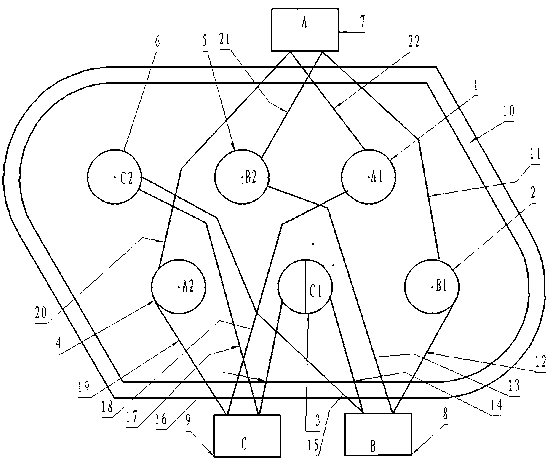 Six phase electrode alternating submerged arc furnace