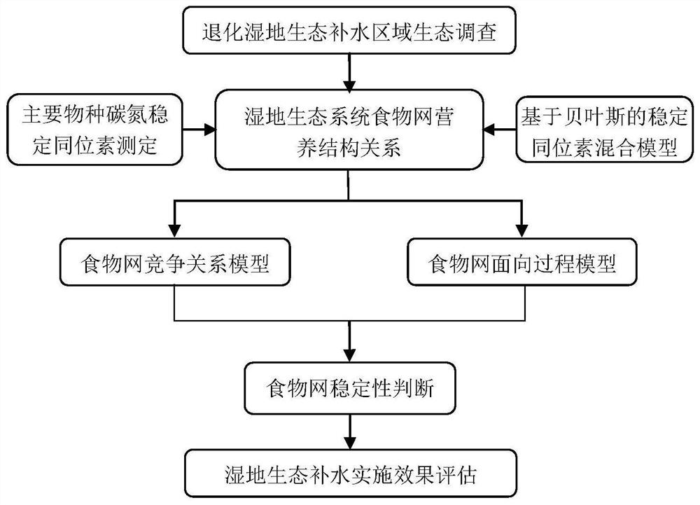 A method for evaluating the implementation effect of wetland ecological water replenishment by using food web stability