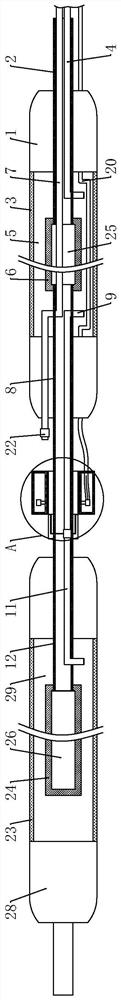 A double-ended water stopper device and method with integrated borehole peeping function