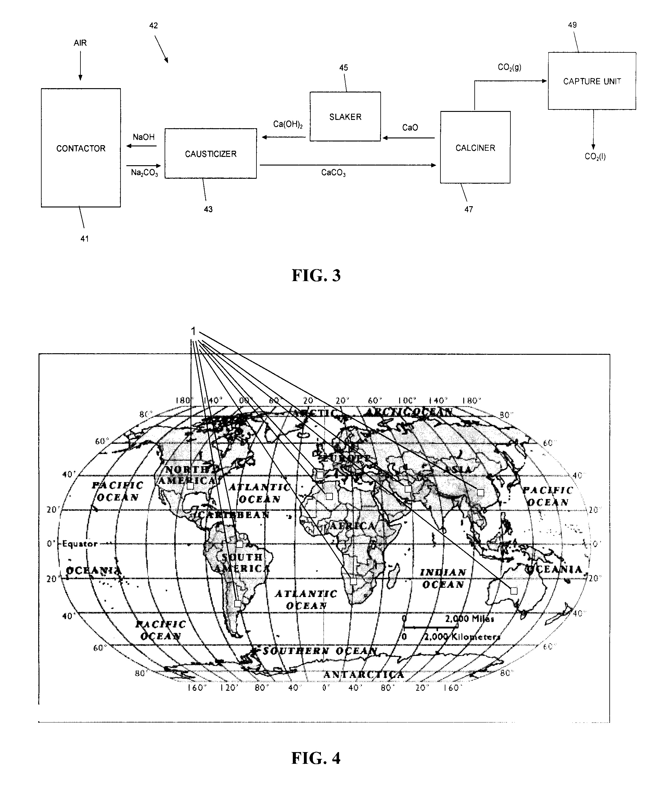 System and method for removing carbon dioxide from an atmosphere and global thermostat using the same