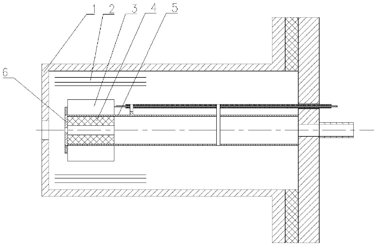 Lanthanum hexaboride hollow cathode heater heating wire cold end leading-out method