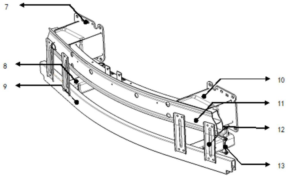 Automobile front end collision force transmission structure and automobile