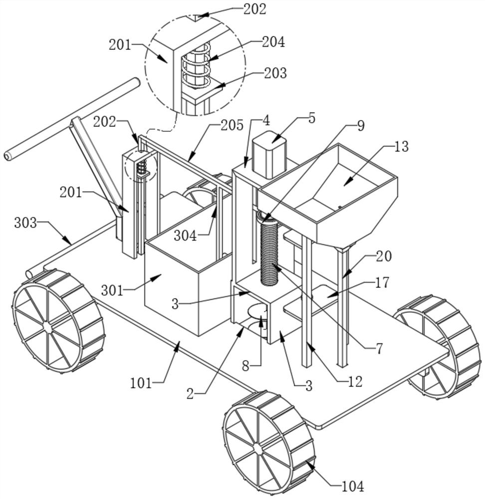 Surface soil shallow layer repairing device and land resource planting and recycling equipment