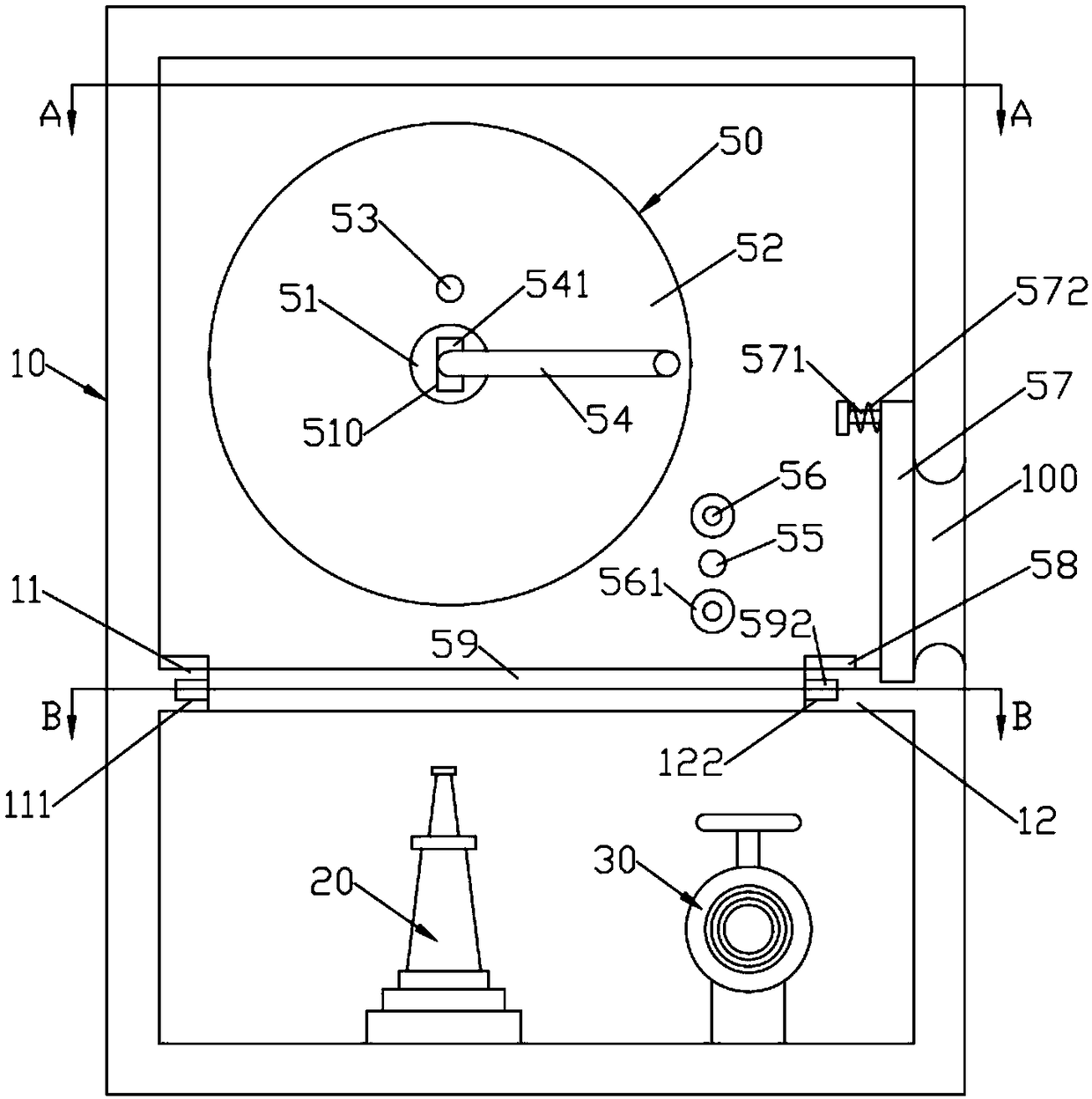 Fire hydrant cabinet with water hose convenient to wind