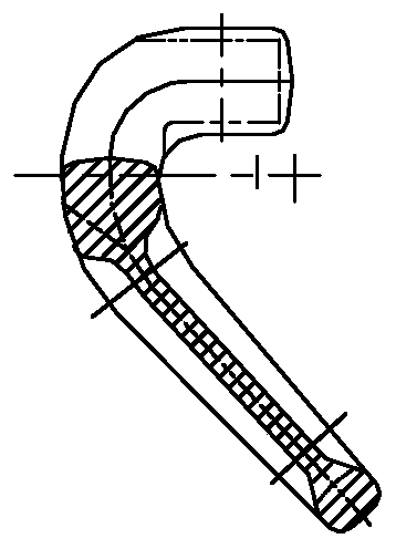 A forging die formed by combined die forging