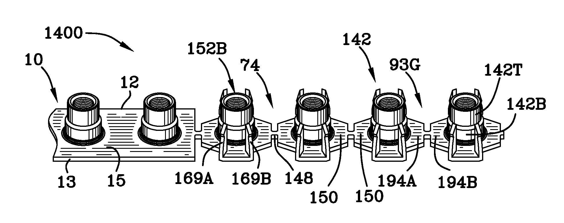 Method of manufacturing collated t-nuts