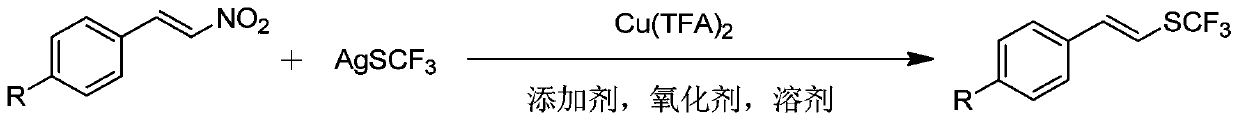 A kind of synthetic method of aromatic vinyl trifluoromethyl sulfide compound