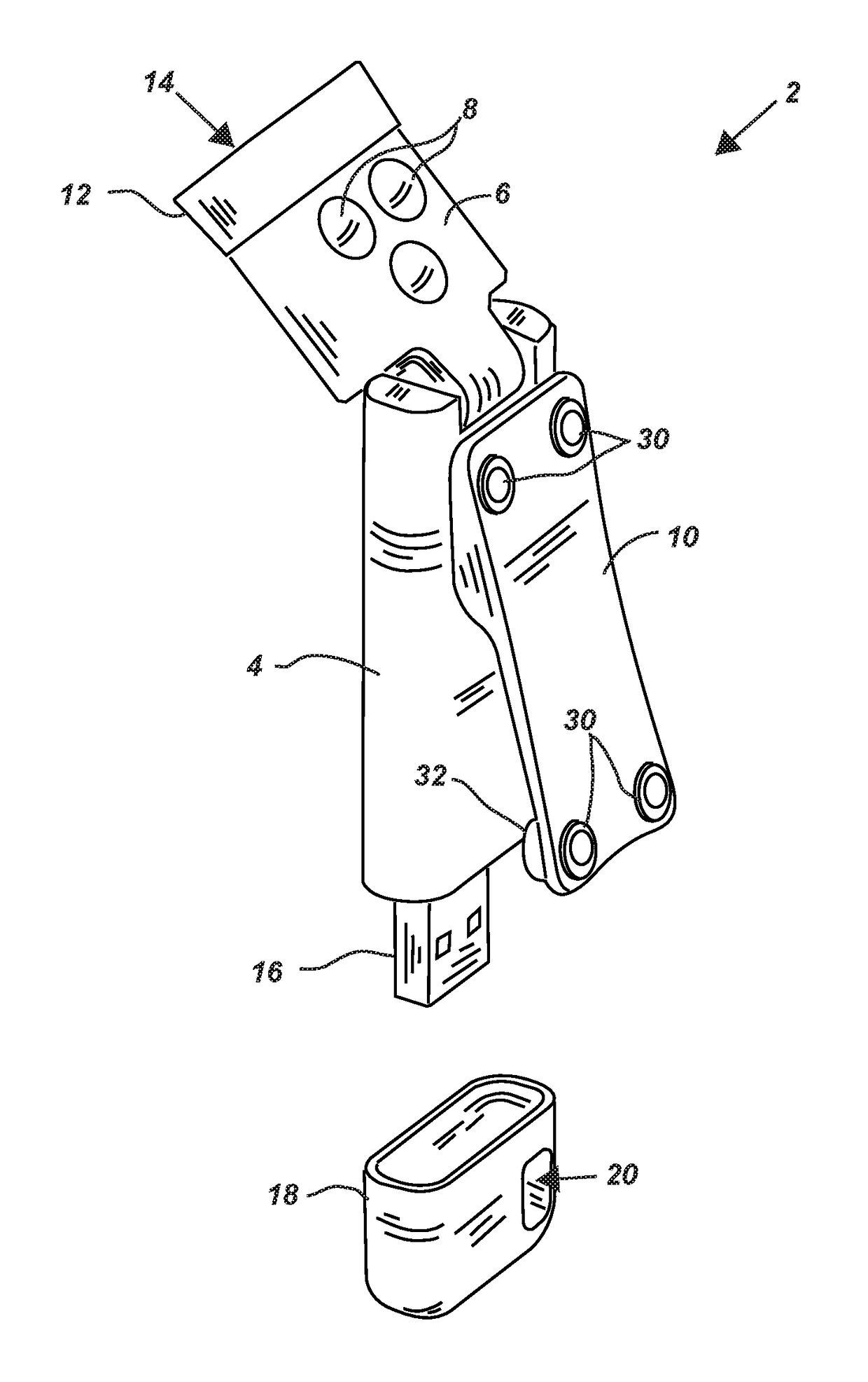 Multi-purpose light emitting diode lamp with articulating head and clip