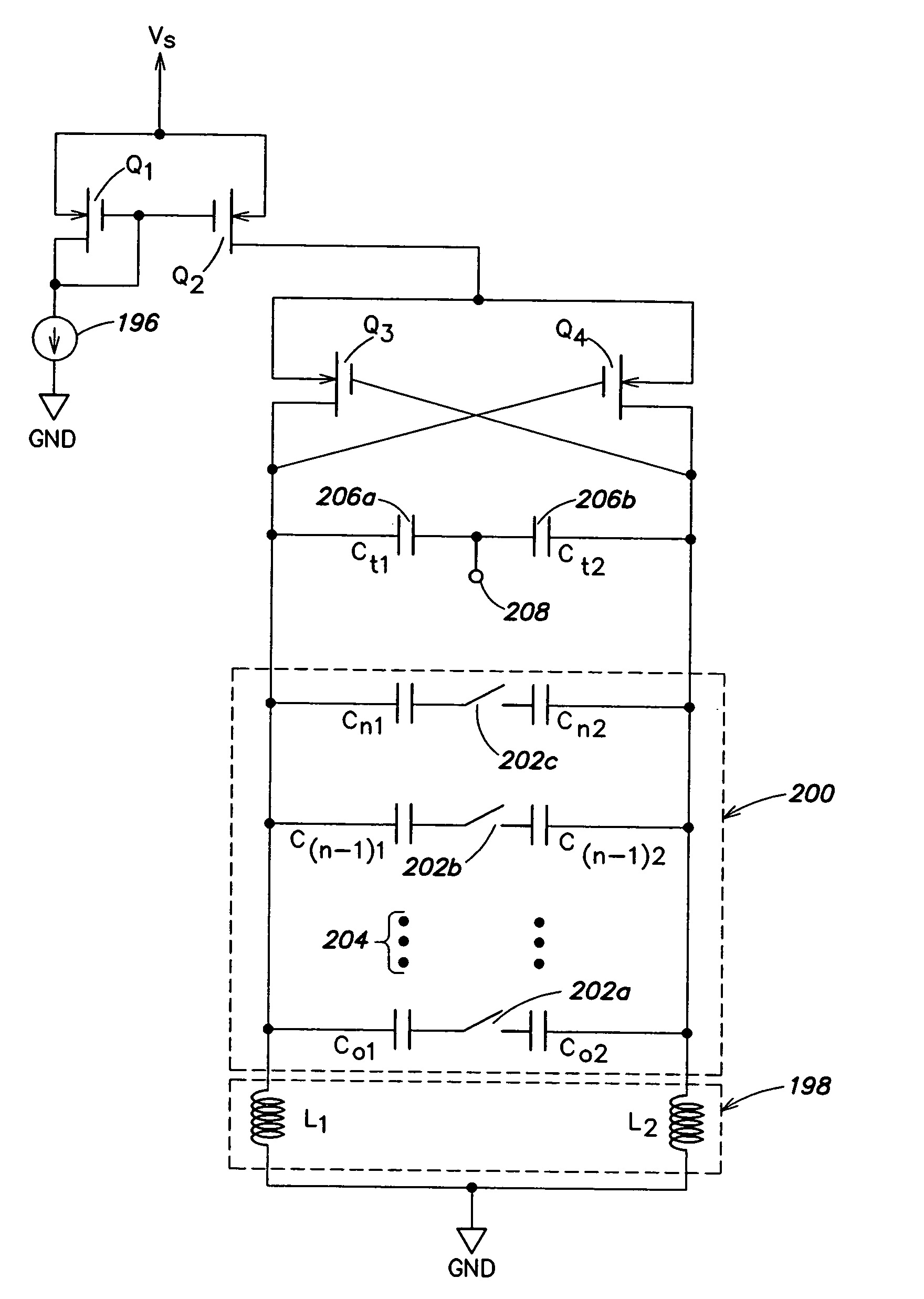 Continuous gain compensation and fast band selection in a multi-standard, multi-frequency synthesizer