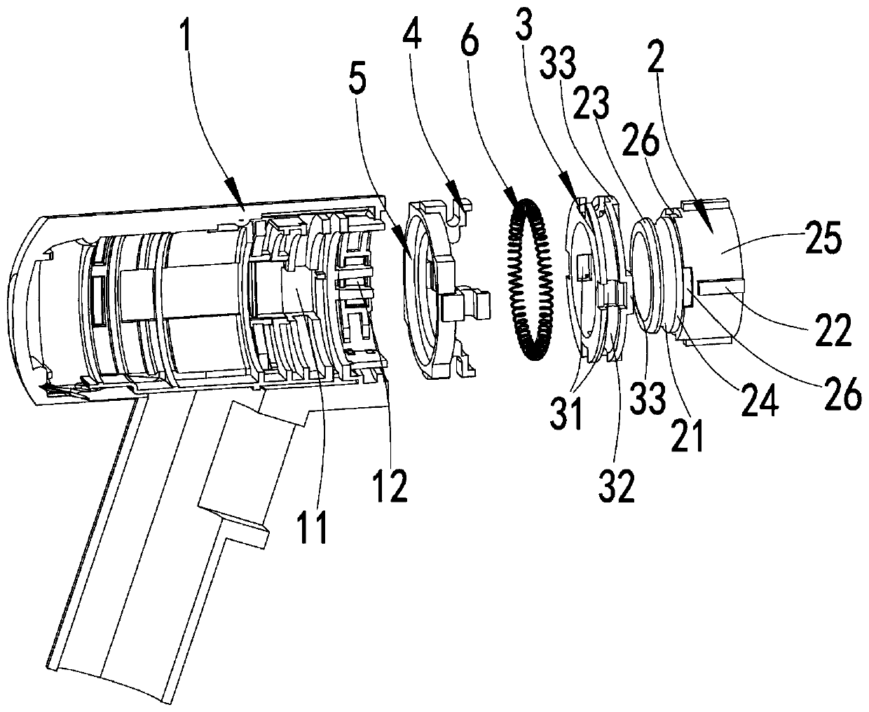 Assembling and disassembling structure for main machine and cutter rest and handheld tool