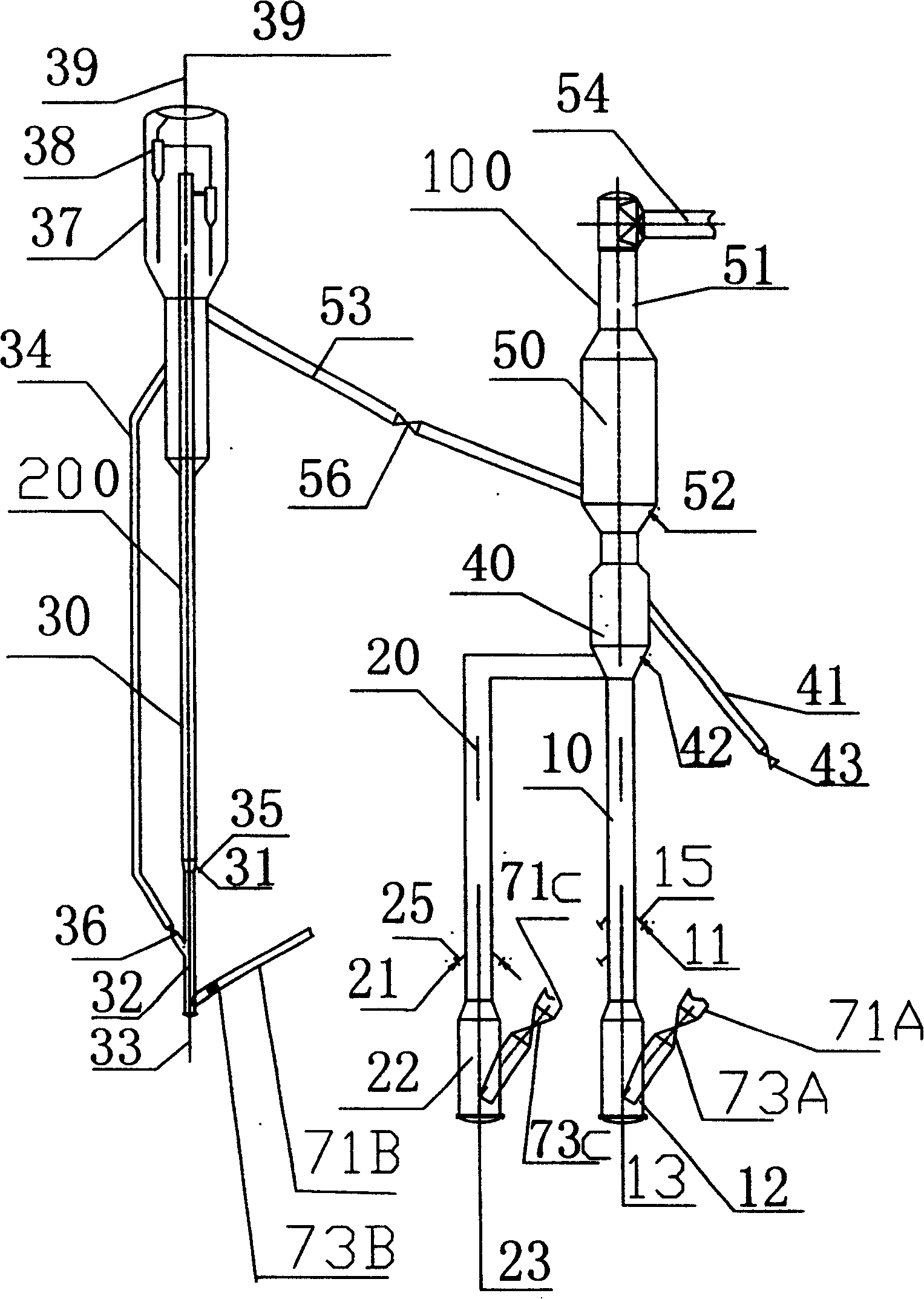 Catalytic cracking conversion method with relay use of catalyst curd its device