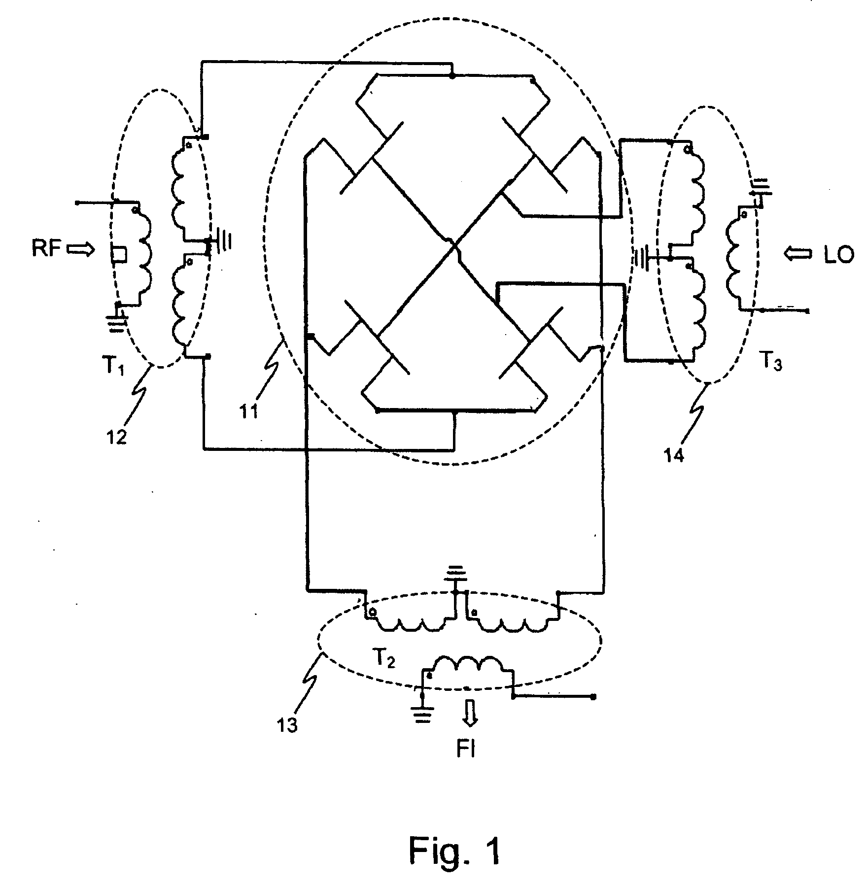 Broadband reciprocal active balun structure