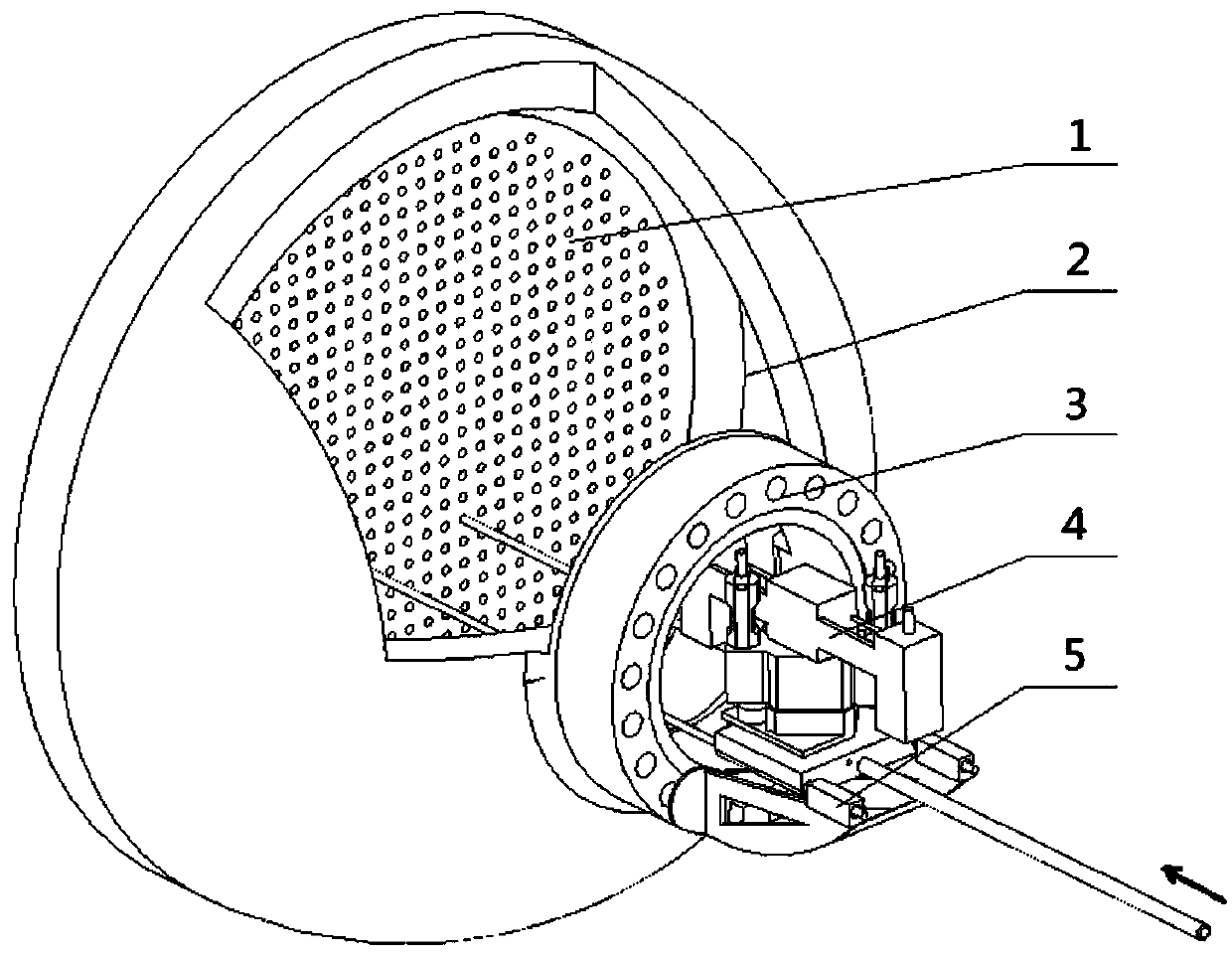 Installation device for vertical tube plate positioner of heat exchanger