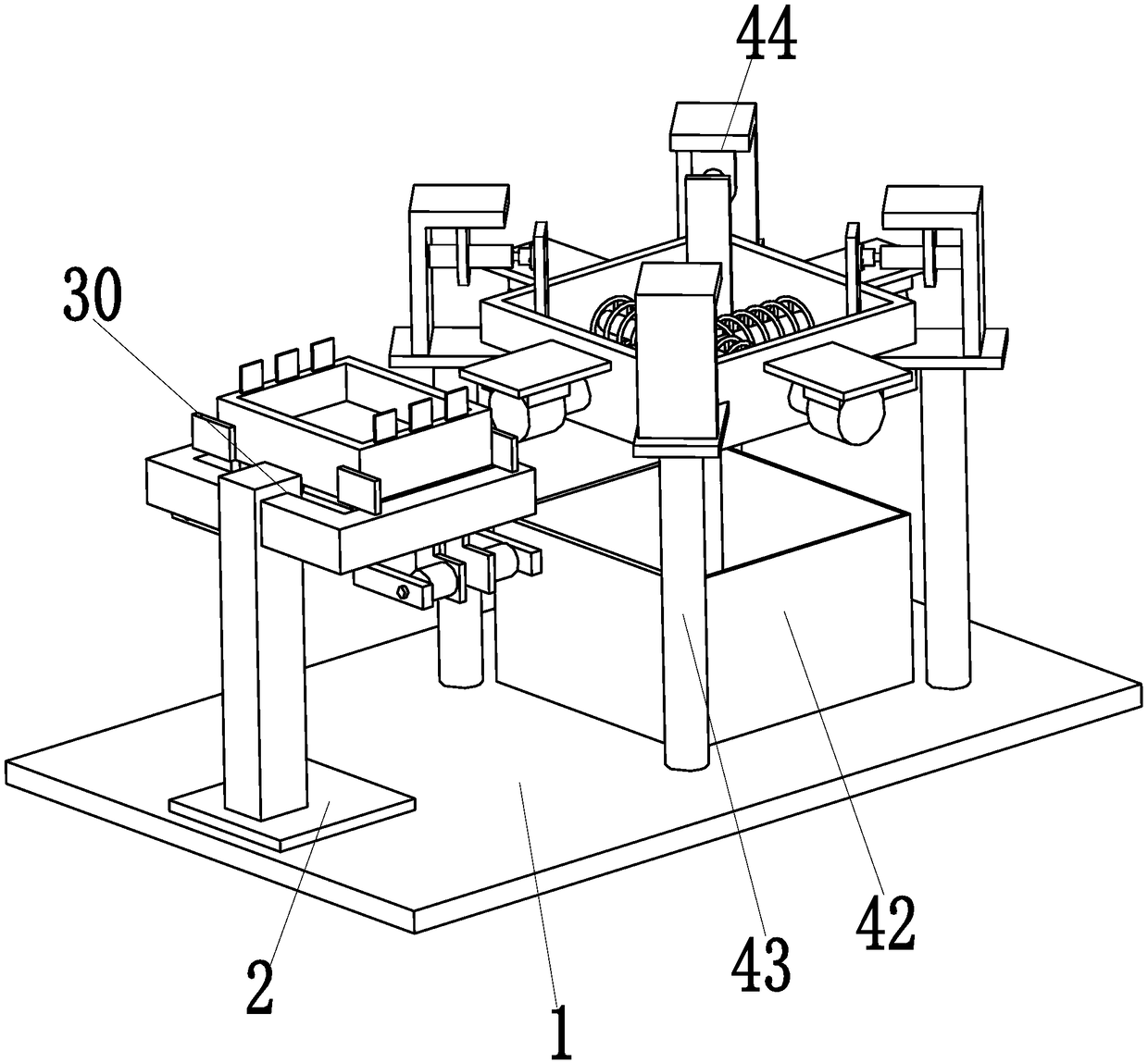 A tea drying and screening machine