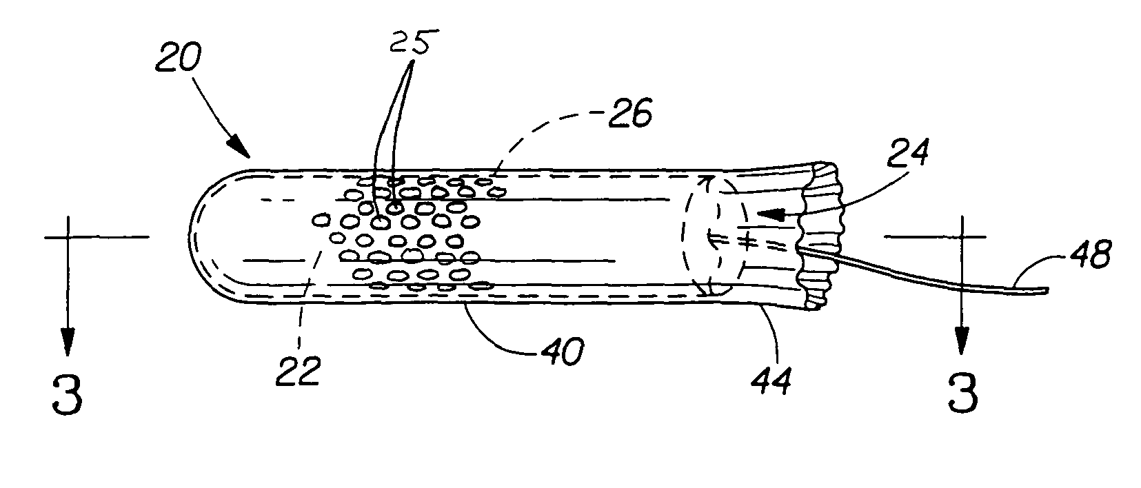 Tampon with clean appearance post use