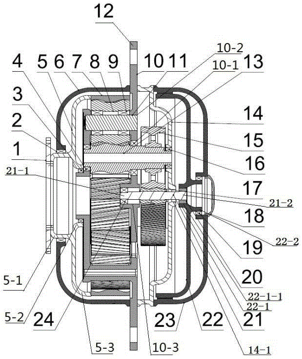 Integrated semi-direct drive wind turbine drive chain and its gear box