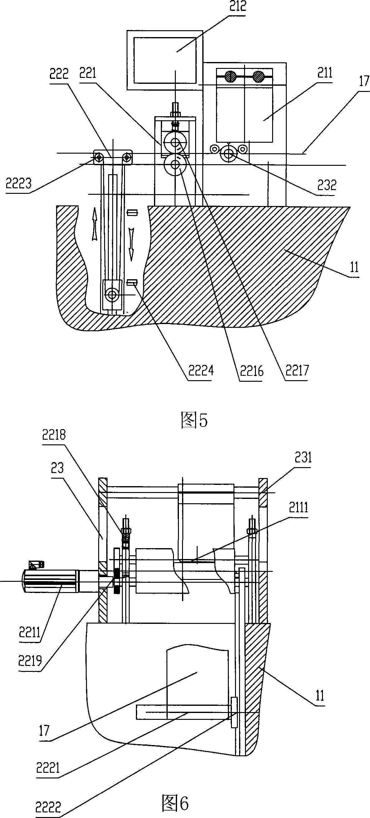 Intelligent lettering mechanism of belt-film transporting system for producing large transfusion soft bag