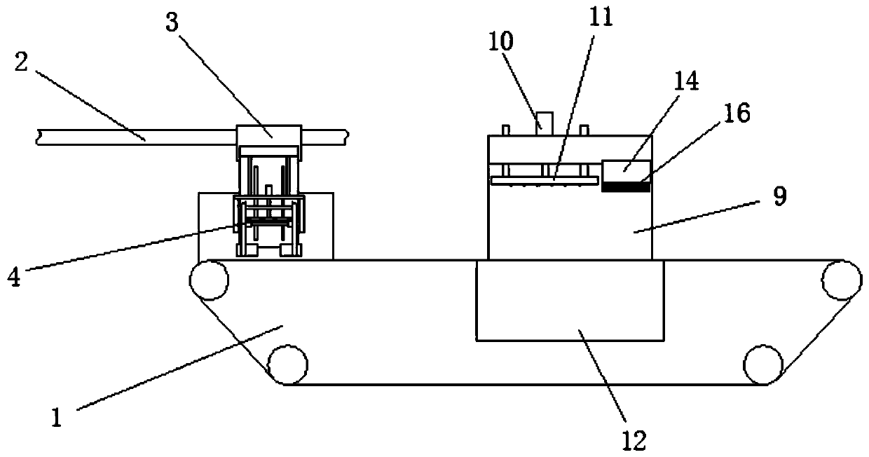 Welding, processing, transferring and lead pressing device of storage battery pole columns