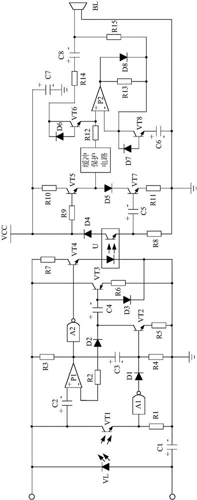 Buffer protection type infrared anti-theft alarm system