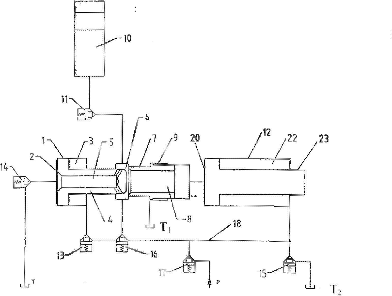 Pressure booster and diecasting arrangement