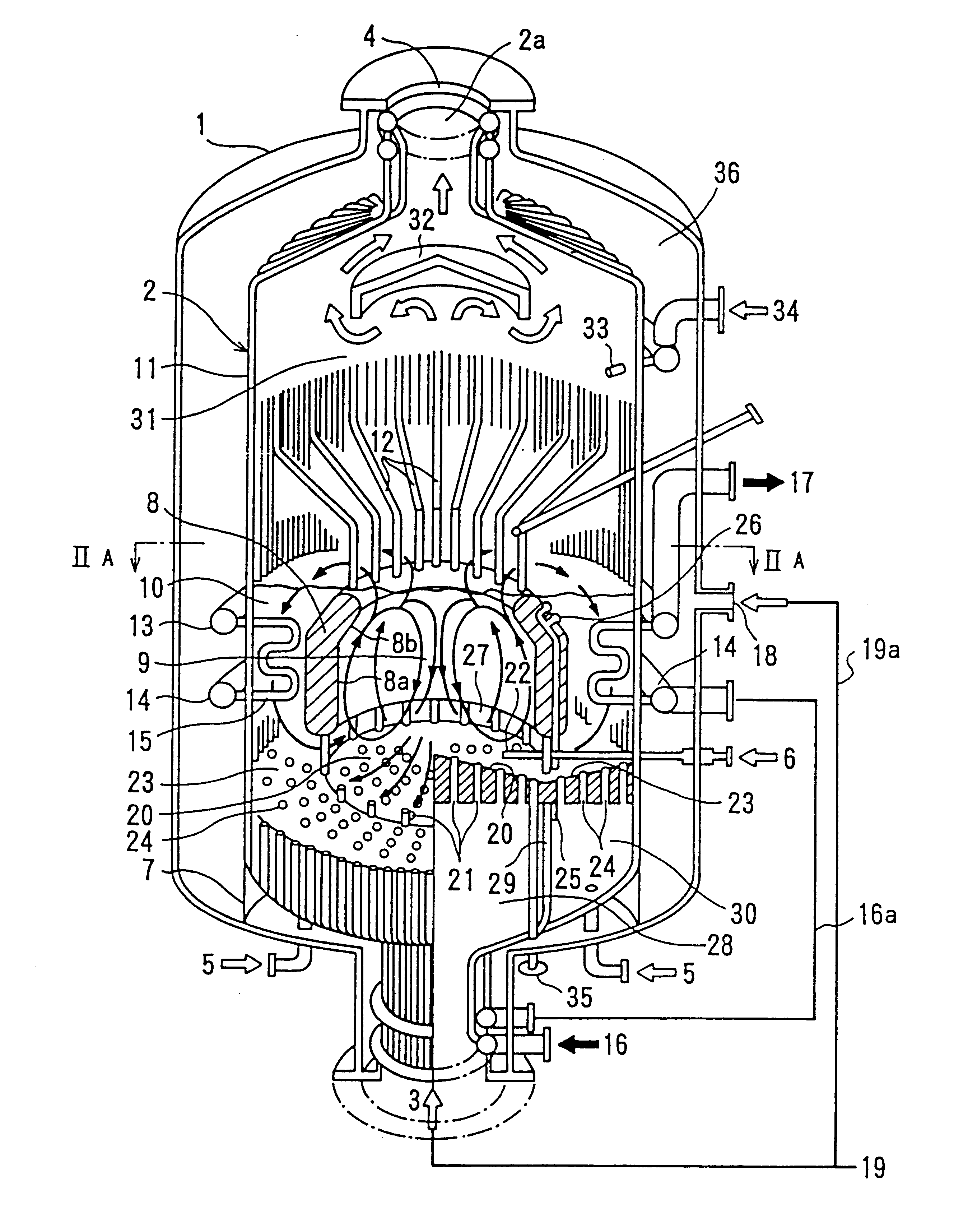 Pressurized internal circulating fluidized-bed boiler