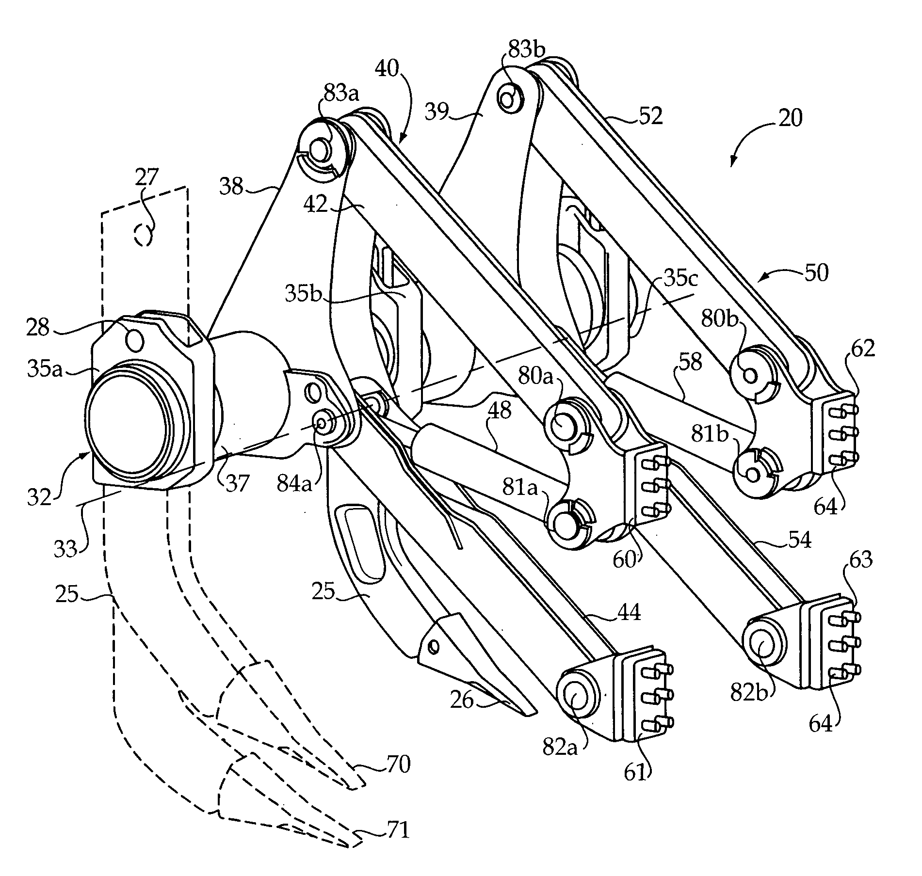 High visibility ripper assembly and machine using same