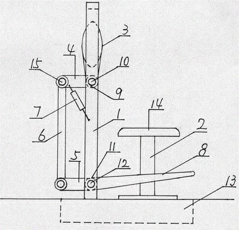 Sitting type foot-driven back knocking device