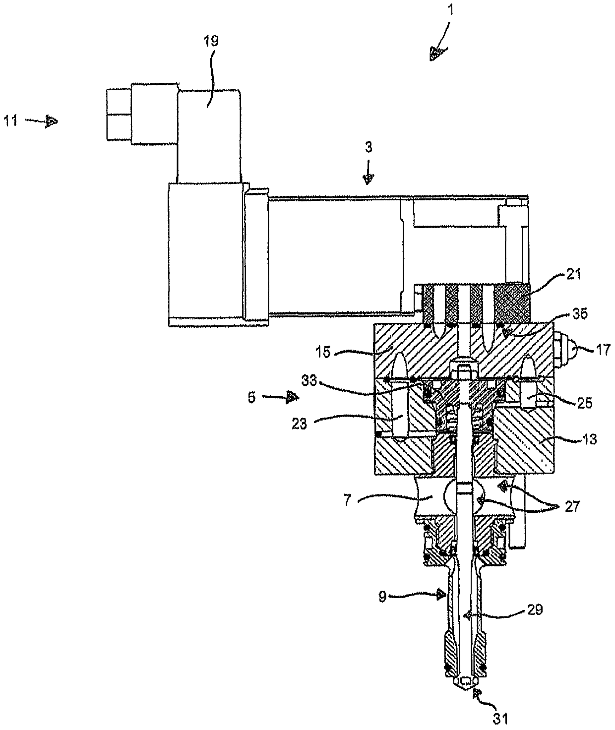 Dispensing modules, applicator heads and nozzle holders for dispensing fluids, especially hot melt adhesives